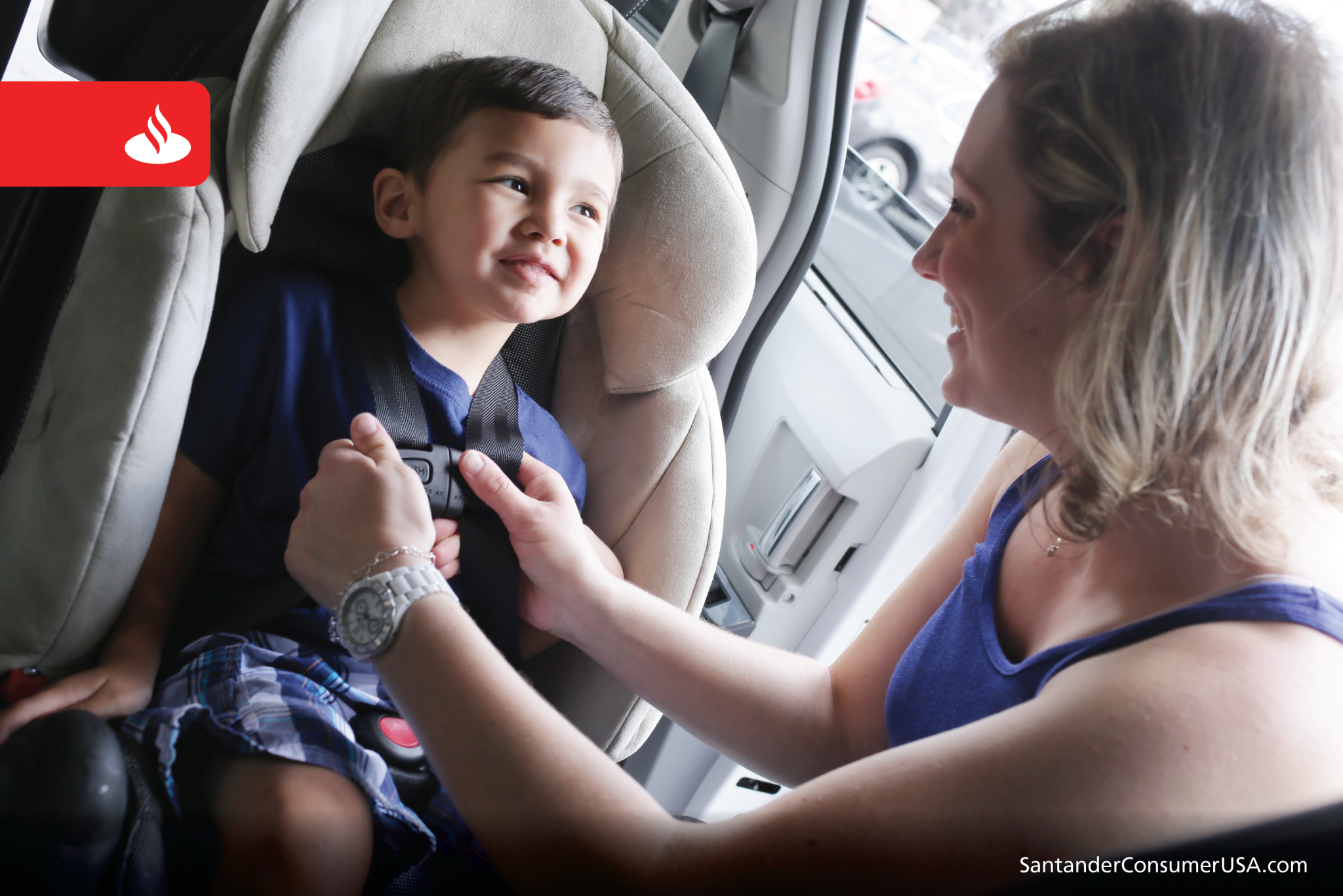 Make sure baby is properly buckled up.