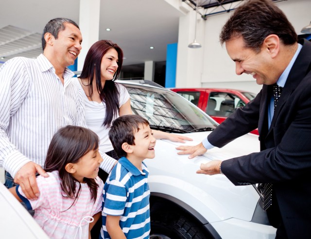 Family with a great car dealership