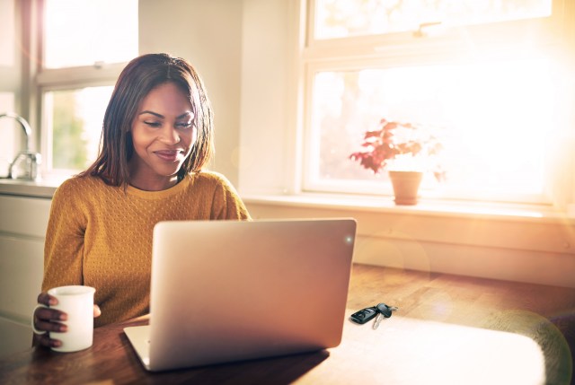 Woman working on computer