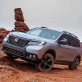 Honda Passport on rocky terrain
