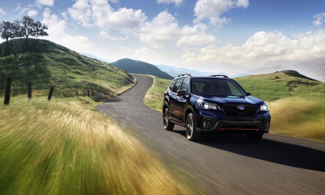 Subaru Forester on curving road