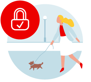 Woman walking her dog