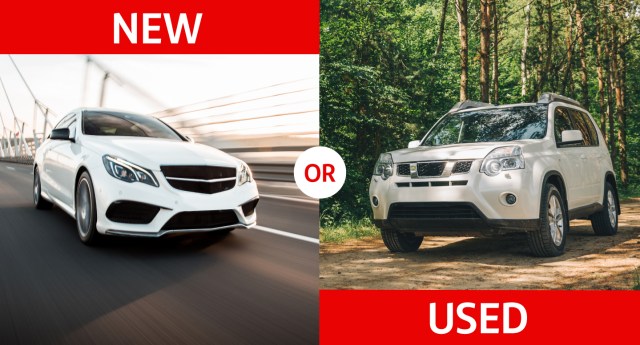 A new and used car, each purchased with financing.